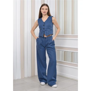 Kadın Kaşe Pantolon&yelek Kışlık Ikili Takım