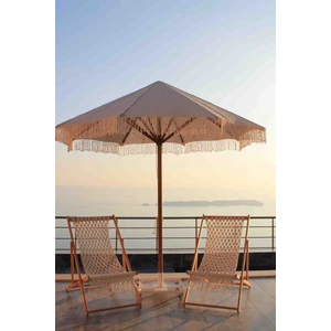 Ahşap Bahçe, Balkon ,plaj Şemsiyesi Makrome Şemsiye(Şezlong ve Ayak Hariç)