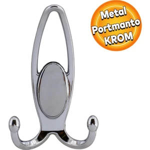 Metax Uzay Portmanto Vestiyer Duvar Askısı Metal Dolap Elbise Askılığı Krom - Krom Kapak