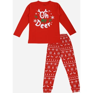 Kız / Erkek Bebek Uzun Kollu Yılbaşı Temalı Pamuklu Pijama Takımı