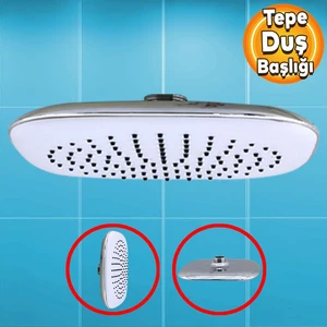 Banyo Tepe Duş Başlığı Fiskiyesi Kare Başlık Beyaz