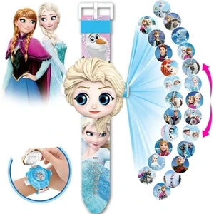 Frozen 3D Projeksiyonlu Saat 24 Farklı Karakteri Duvara Yansıtır
