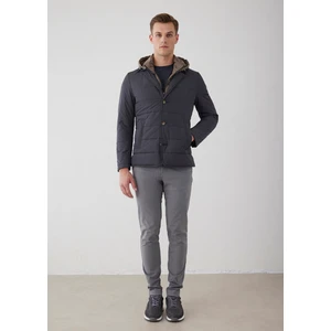 Boris Becker Antrasit Renk Kapüşon Çıkarılabilir Kapişon ve  Mostralı Mont