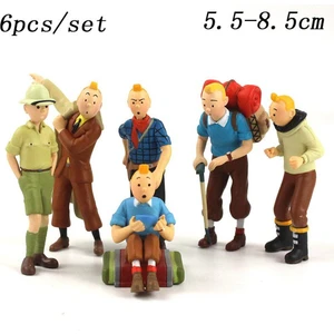 Tenten'in Maceraları Figürleri Teneke Teneke Pvc Action Figure Klasik Karikatür Koleksiyon Model Oyuncaklar Bebekler Hediye 6 Adet/takım (Yurt Dışından)