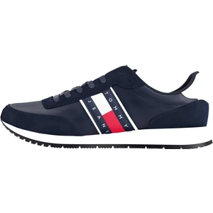Tommy Hilfiger Erkek Marka Logolu Bağcıklı Kaydırmaz Tabanlı Günlük Lacivert Sneaker EM0EM01351-C1G