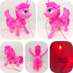 Unicorn Sesli Ipli Işıklı Yürüyen Unicorn Oyuncak 18CM