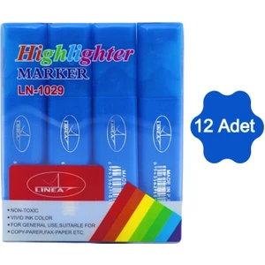 Fosforlu Kalem Neon LN-1029 Mavi 12 Adet