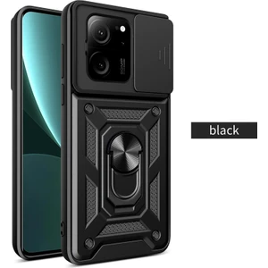 Xiaomi Mi 13T Pro Kılıf Kamera Korumalı Sürgülü Yüzüklü Armor Military Tank Koruyucu Kapak