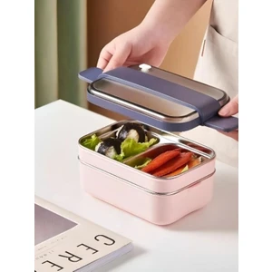 Smart Style Lunch Box Iki Katlı Paslanmaz Çelik Kolay Kilitlenir Sefer Tası – 1200 ml