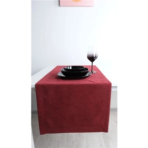 2'li Kadife Dokulu Runner Bordo