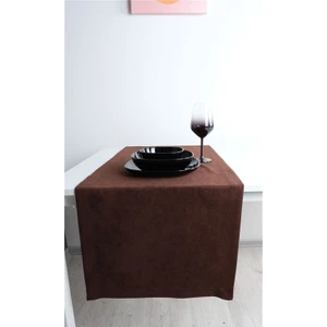 2'li Kadife Dokulu Runner Koyu Kahve