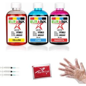 Canon E414 Için Eurink Renkli Kartuş 50ML x 3 Mürekkebi