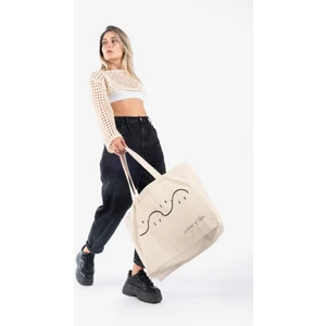 The Lycos "waves Of Life" Canvas Tote Omuz ve Plaj Çantası