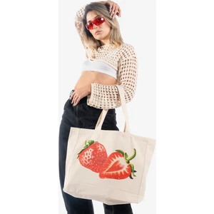 The Lycos "strawberries" Canvas Tote Omuz ve Plaj Çantası