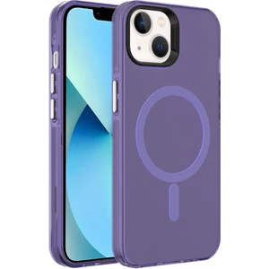 Case 4u Apple iPhone 15 Kılıf Magsafe Şarj Özellikli Buzlu Transparan C-Pro Sert Kapak Derin Mor