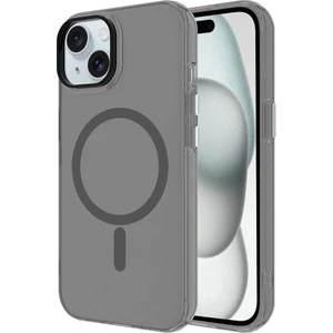 Case 4u Apple iPhone 15 Plus Kılıf Magsafe Şarj Özellikli Buzlu Transparan C-Pro Sert Kapak Koyu Gri