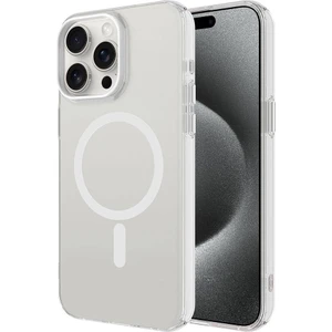 Case 4u Apple iPhone 15 Pro Max Kılıf Magsafe Şarj Özellikli Buzlu Transparan C-Pro Max Sert Kapak Şeffaf