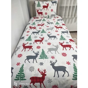 Tek Kişilik Ranforce (Kumaş) Lastiksiz Çarşaf Takımı Yılbaşı Desen