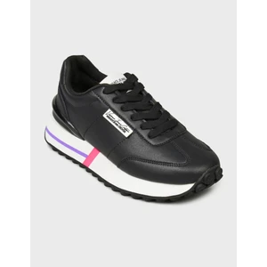 Kadın Marka Logolu Rahat Taban Bağıcıklı Siyah Sneaker 75VA3SH1ZP346-899
