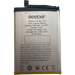 Senal Store Senalstore Reeder S19 Max Pro Pil Batarya 5000 Mah