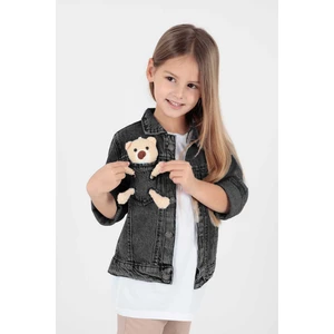 Ahenk Kids Kız Çocuk Ayıcıklı Pamuklu Jean Ceket Günlük Modaya Uygun AK22176023