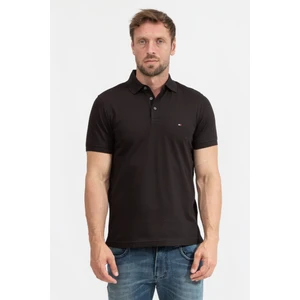 Tommy Hilfiger Erkek Pamuklu Polo Yakalı Düğme Kapamalı Kısa Kollu Siyah Polo Yaka T-Shirt Mw0Mw17771-Bds