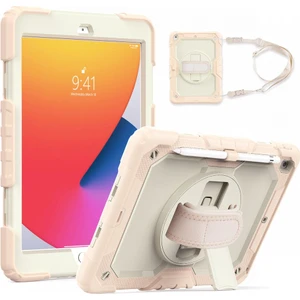 Apple iPad 10.2 9.nesil Kılıf Yatay Standlı Zırh Özellikli Askılı Defender Kılıf (Model A2602,A2603,A2604)