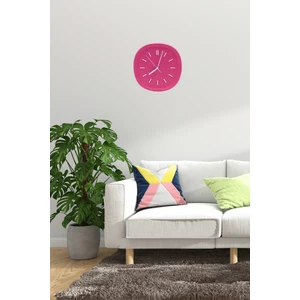 Dekoratif Renkli Kare Beton Duvar Saati 26 cm - Fuşya