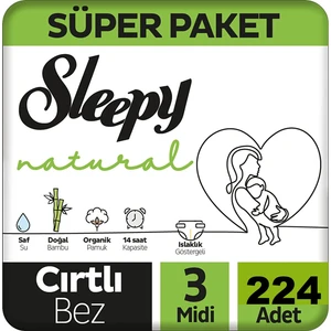 Natural Jumbo Bebek Bezi 4-9 kg Midi 3 Numara 224 Adet