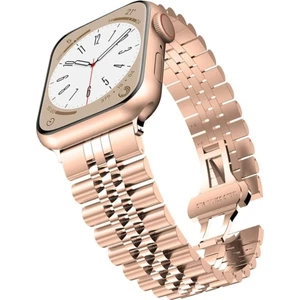 Cool Cold  Apple Watch 42/44/45/46/49 mm Ultra/Ultra 2 Paslanmaz Çelik Ayarlanabilir Rolex Metal Kordon