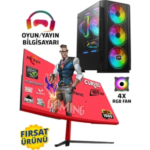 Wizard Simple5 Ryzen 5 5600X 32GB 512GB M.2 SSD RTX3050 24" 165hz Oyuncu Masaüstü Bilgisayar