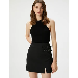 Mini Etek Kemer Detaylı Yırtmaçlı