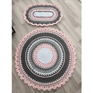 El Örgüsü Balkon/kapı Önü Yuvarlak Paspas