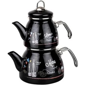 Love Menu Emaye Demlikli  Çaydanlık Takımı 980ML/2200ML
