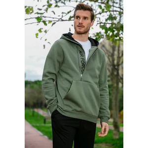 Kanguru Cepli Fermuarlı Kapüşon Yaka Slim Fit Sweat Erkek Sweat 575707