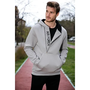Kanguru Cepli Fermuarlı Kapüşon Yaka Slim Fit Sweat Erkek Sweat 575707