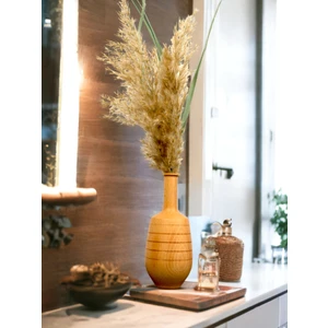 Dekoratif Ahşap Vazo ve Hediye Pampas
