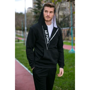 Kanguru Cepli Fermuarlı Kapüşon Yaka Slim Fit Sweat Erkek Sweat 575707