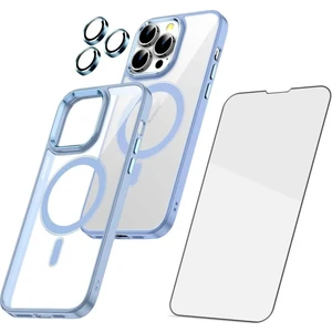 Iphone 13 Pro Max Sierra Mavisi Magsafe Kılıf + Kamera Koruyucu + Ekran Koruyucu Tam Koruma 3in1 Set
