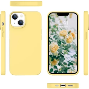 iPhone 13 Uyumlu Sarı Silikon Kılıf Leke Tutmaz Içi Süet Silinebilir Kapak