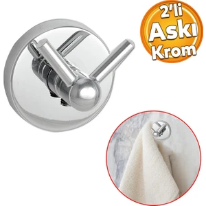 Vidalı Banyo Lavabo Askısı Çatal 2'li Askılık Krom Renk Metal Sağlam Aparat Bornoz Havlu Asma Askı