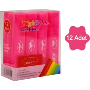 Fosforlu Kalem Neon LN-1029 Pembe 12 Adet