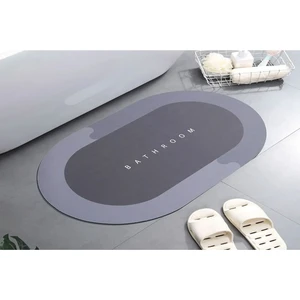Banyo Paspası Süper Su Emici Kaymaz Tabanlı Paspas Banyo Paspası Oval Diatomit Paspas Süper Emici Paspas Oval (60X39CM)