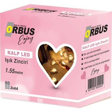 Orbus Pilli Kalp LED Işık Zinciri