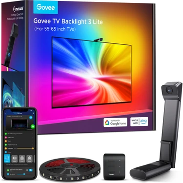 Govee Envisual Led 3 Lite TV Arkası Led Şerit Ambiyans Aydınlatma Tv Renk Senkronizasyonu 55-65 inc