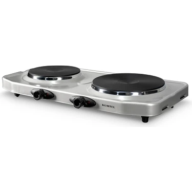 Kumtel Elektrikli Setüstü Hotplate Ocak 1000W+1500W Emaye Yüzeyli Şık Tasarımlı