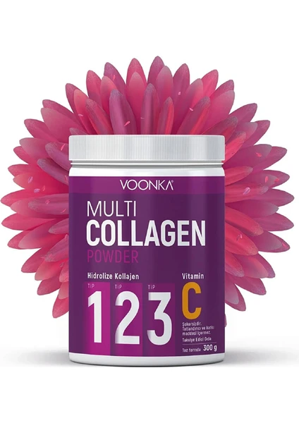 Multi Collagen Powder Tip 1 2 3 Vitamin C 300 gr Hidrolize Kolajen