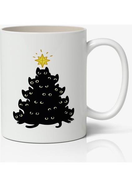 Yılbaşı Temalı Kupa Bardak Baskılı Kahve Kupa Bardak Model 17