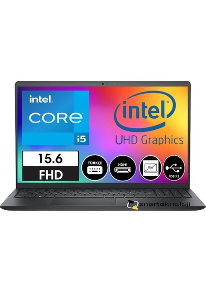 Inspiron 15 3520 Intel Core I5 1235U 12.nesil 16 GB 256GB SSD 15.6 Full Hd 120HZ Freedos I352024052009U Çanta Hediyeli -Snertech