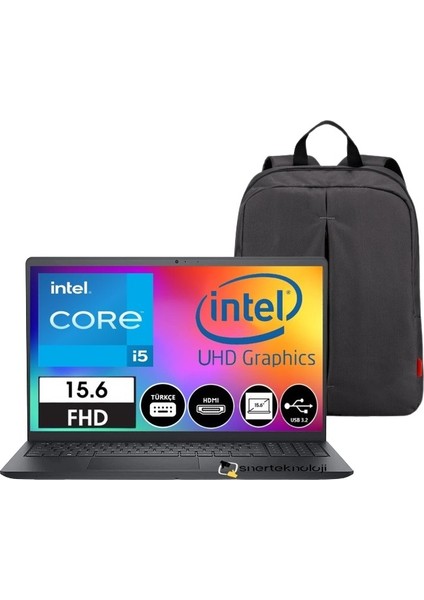 Inspiron 15 3520 Intel Core I5 1235U 12.nesil 8gb 256GB SSD 15.6 Full Hd 120HZ FreeFreedso Taşınabilir Bilgisayar I352024052009U Çanta -Snertech